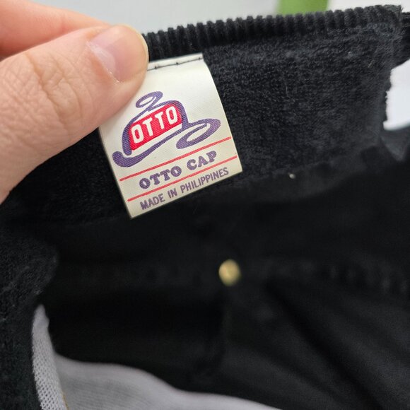 vintage 90s | black corduroy retro rope accent baseball hat | unisex - Picture 8 of 8